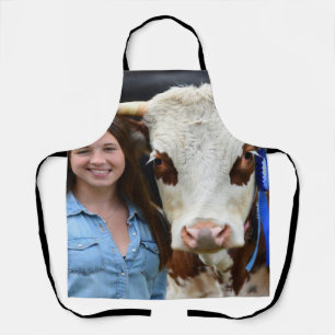 Livestock Show Cow Photo Customize Apron
