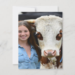 Livestock Show Cow Photo Customize Card
