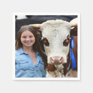 Livestock Show Cow Photo Customize Napkin