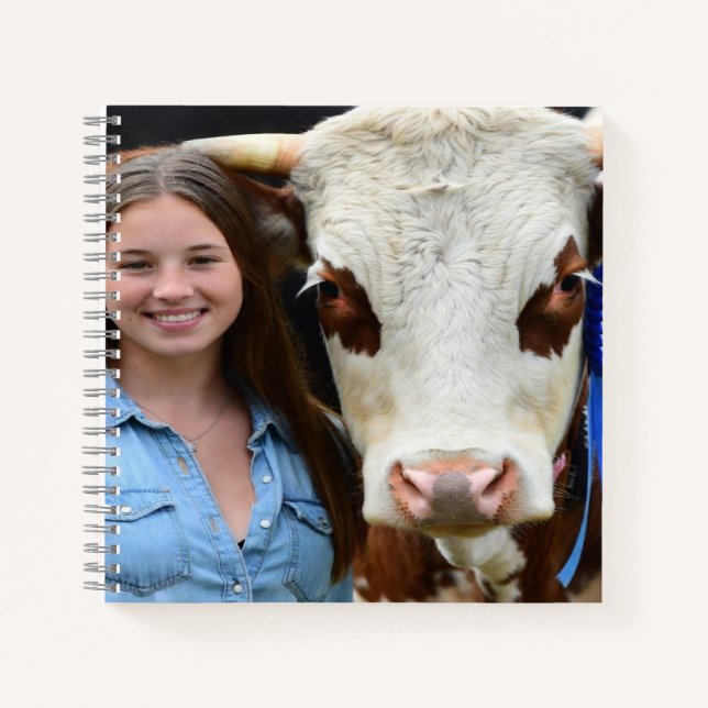 Livestock Show Cow Photo Customize Notebook (Front)