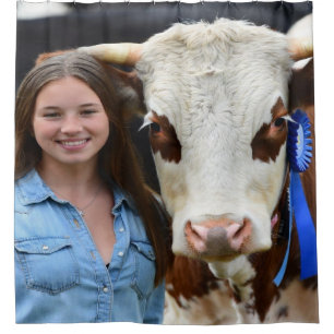 Livestock Show Cow Photo Customize Shower Curtain
