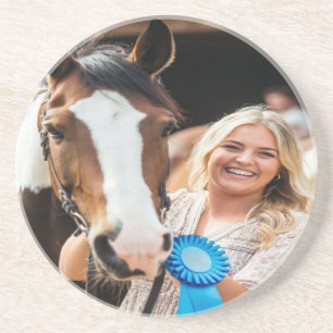 Livestock Show Horse Photo Customize Coaster