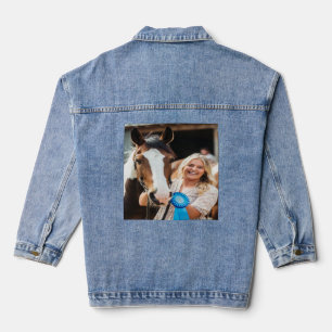 Livestock Show Horse Photo Customize Denim Jacket
