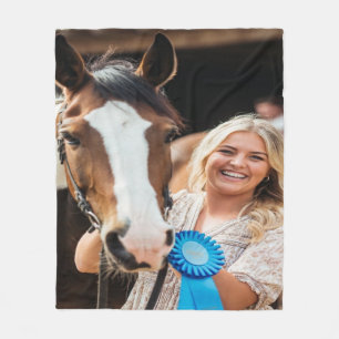Livestock Show Horse Photo Customize Fleece Blanket