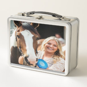 Livestock Show Horse Photo Customize Metal Lunch Box