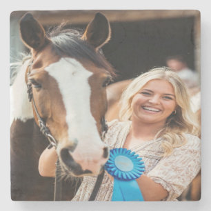 Livestock Show Horse Photo Customize Stone Coaster