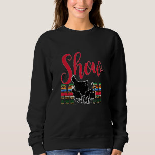 Livestock Show Mum Cattle Cheetah Serape Gift Sweatshirt