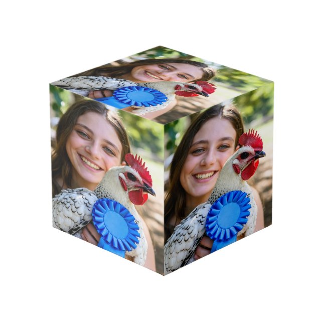 Livestock Show Poultry Photo Customise Cube (Front Angled)