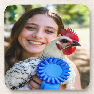 Livestock Show Poultry Photo Customize Coaster