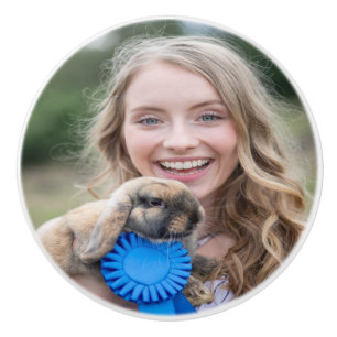 Livestock Show Rabbit Photo Customize Ceramic Knob