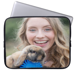 Livestock Show Rabbit Photo Customize Laptop Sleeve