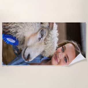 Livestock Show Sheep Photo Customise Beach Towel