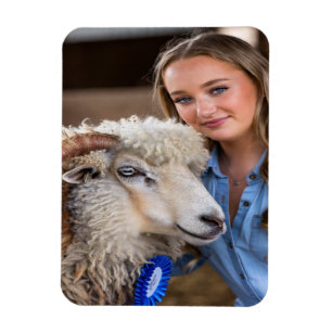 Livestock Show Sheep Photo Customise Magnet