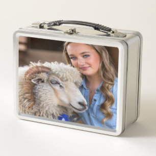 Livestock Show Sheep Photo Customise Metal Lunch Box