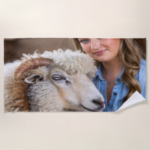 Livestock Show Sheep Photo Customize Beach Towel