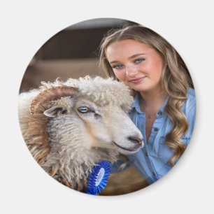 Livestock Show Sheep Photo Customize Magnet