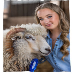 Livestock Show Sheep Photo Customize Shower Curtain