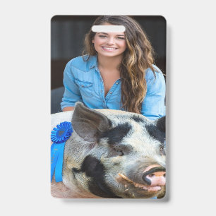 Livestock Show Swine Photo Customize ID Badge