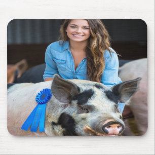 Livestock Show Swine Photo Customize Mouse Pad