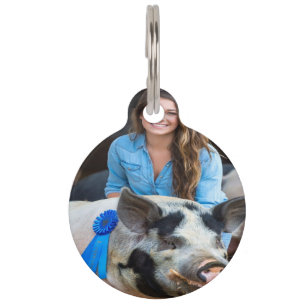 Livestock Show Swine Photo Customize Pet Tag