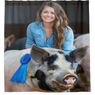 Livestock Show Swine Photo Customize Shower Curtain