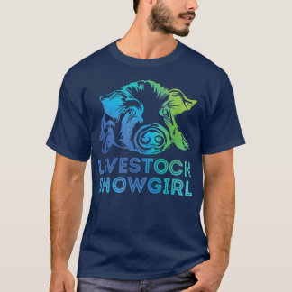 Livestock Showgirl Showing Pigs At The Fair4078  T-Shirt