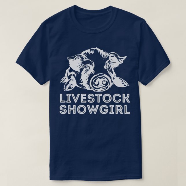Livestock Showgirl Showing Pigs At The Fair Premiu T-Shirt (Design Front)
