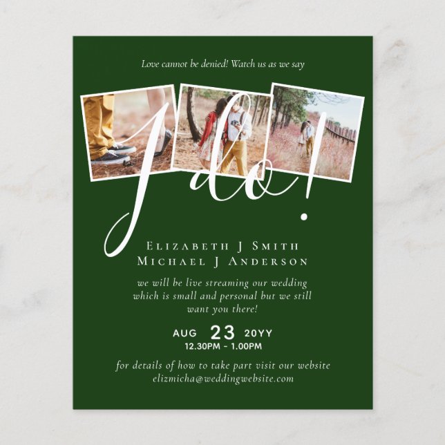 Livestreaming Wedding Invites - Watch Us Say I Do! (Front)