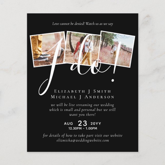 Livestreaming Wedding Invites - Watch Us Say I Do! (Front)