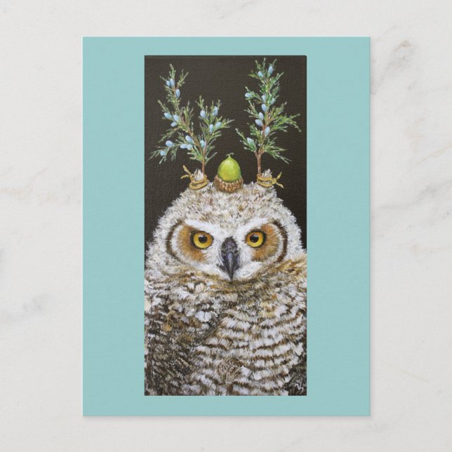 Livia the great horned owlet postcard (Front)
