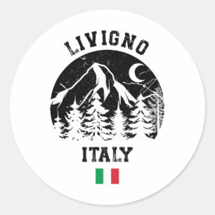 Livigno Italy Alps Ski Resort Alpine Skiing Italia Classic Round Sticker