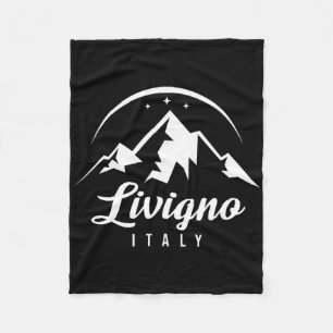 Livigno Italy Ski Resort Skiing Snowboarding Souve Fleece Blanket