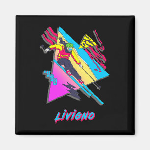 Livigno Vibrant Ski Skier Snow Skiing Triangles Gr Magnet