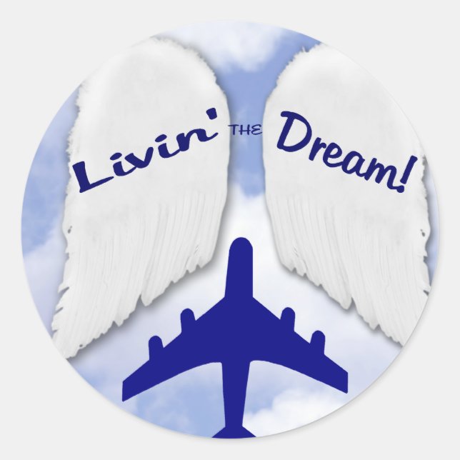 Livin' Feathers Classic Round Sticker (Front)