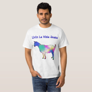 Livin La Vida Goata Funny Blue Goat Animal Design T-Shirt