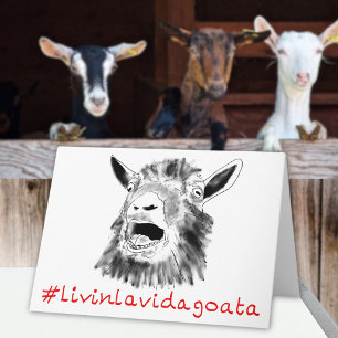 Livin La Vida Goata Funny Screaming Goat Animal Card