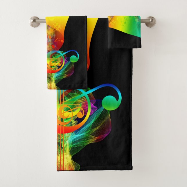 Livin Life Lovin Music!! Novelty Bath Towel Set (Insitu)