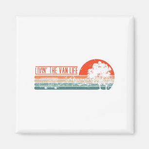 Livin That Van Life Retro Camper Camping Van Magnet