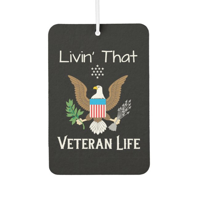 Livin' That Veteran Life Air Freshener (Front)