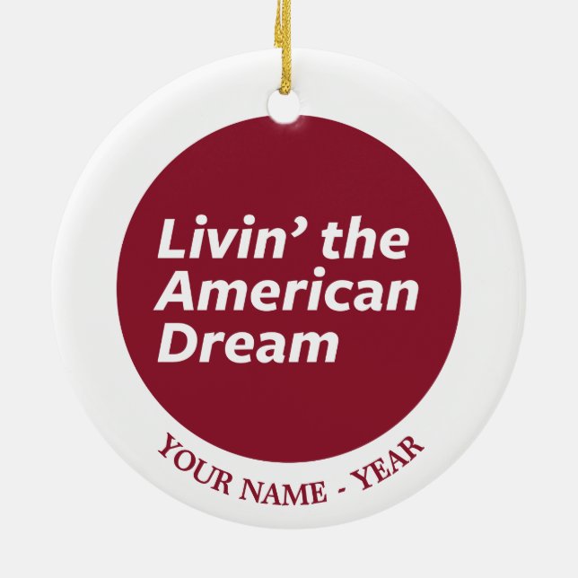 Livin' the American Dream 2 Ceramic Tree Decoration (Back)