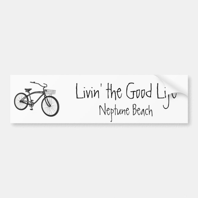 Livin' the Good Life, Cruiser, Neptune Beach Bumper Sticker (Front)