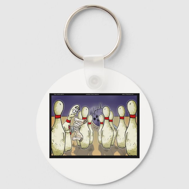 Living Bowling Will Funny Gift, Tees, Cards Etc Key Ring (Front)