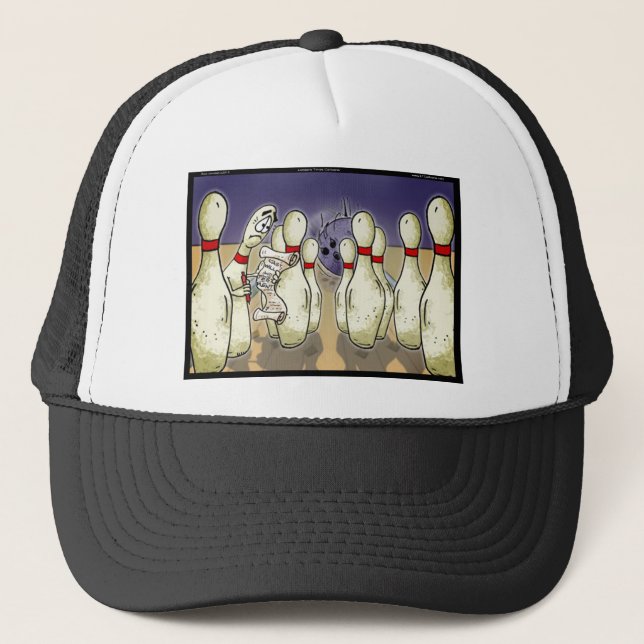 Living Bowling Will Funny Gift, Tees, Cards Etc Trucker Hat (Front)