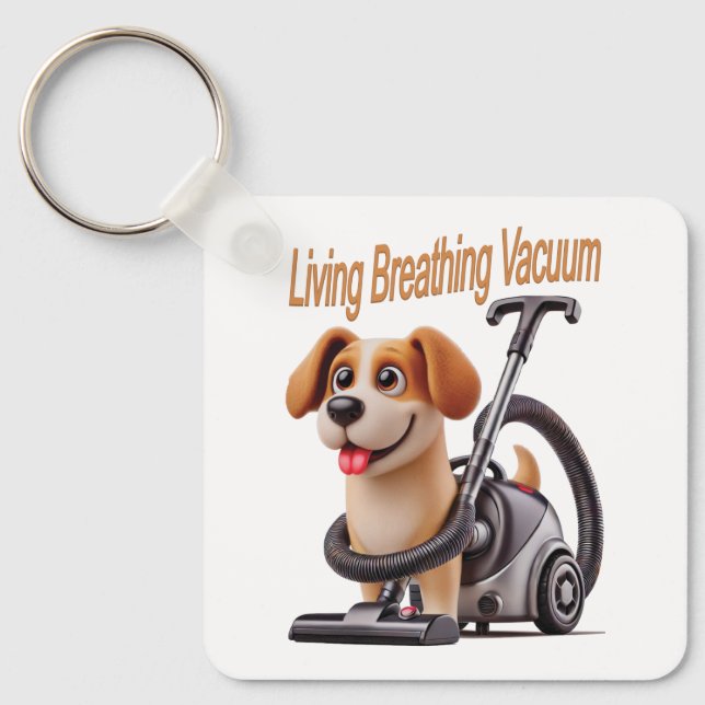 Living Breathing Vacuum Dog Key Ring (Front)