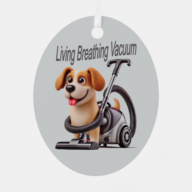 Living Breathing Vacuum Dog Metal Tree Decoration (Front)