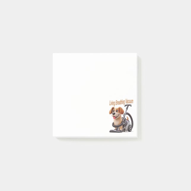 Living Breathing Vacuum Dog Post-it Notes (Front)