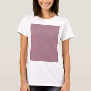 Living Coral And Pacific Blue Pınstripe Pattern T-Shirt