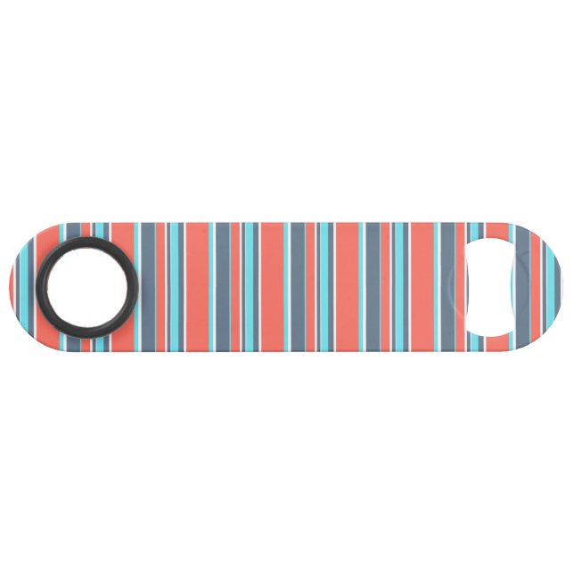 Living coral, blue and grey stripes (Front (Horizontal))