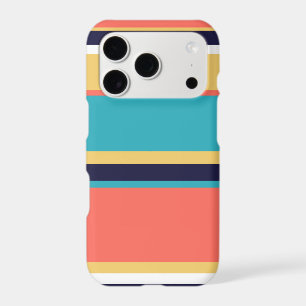 Living coral, blue and yellow stripes