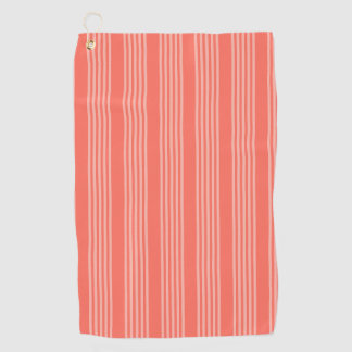 Living coral five stripes pattern golf towel
